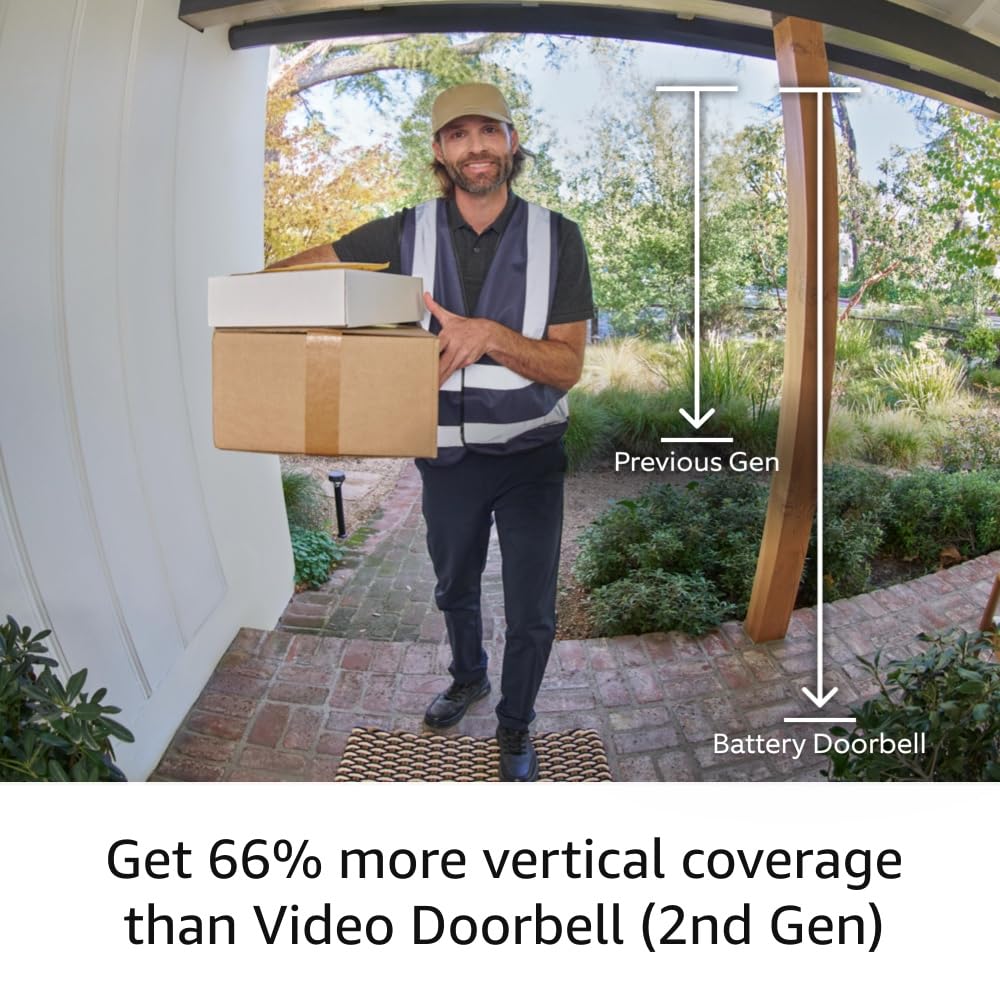Battery Doorbell | Home or Business Security with Head-To-Toe Video, Live View with Two-Way Talk, and Motion Detection & Alerts (Newest Model), Venetian Bronze